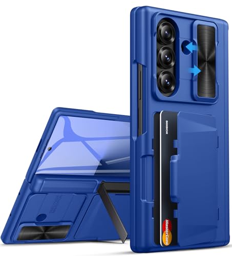 SIXBOX for Samsung Galaxy Z Fold 7 Case, Stand & Card Holder, Royal Blue