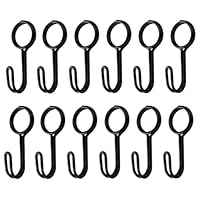 Wanfoou 12 Stück Spiralhaken, Schwarz Haken mit öse, Universal Haken,Expanderhaken Planenhaken Seilhaken für Anhänger Planen Boot Motorrad Fahrrad Haken, 25mm Innendurchmesser