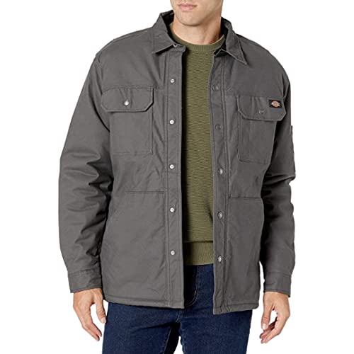 Image of Dickies Men's Big-Tall Flex Duck Shirt Jacket Work Utility Outerwear, Slate V1, 3XL