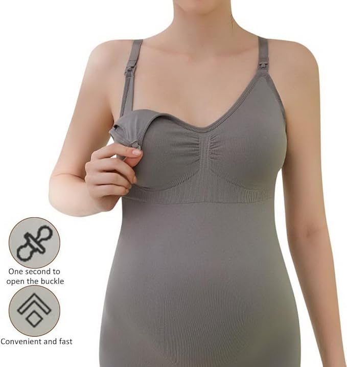 Camisola de lactancia de algodón para mujer, 3 piezas, camiseta sin mangas para lactancia, camisola larga sin anillo de acero