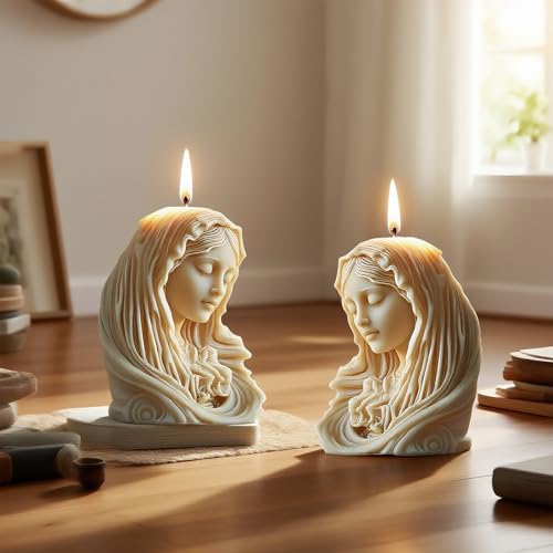 3D Virgin Mary Candle Molds for Candle Making, Silicone Resin Casting Molds for Home Decor & Candle Making, Soap and Epoxy Resin Crafts by CERECO - Image 5