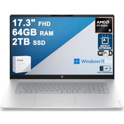 HP OmniBook 3 �r�W�l�X�m�[�g�p�\�R�� 17.3�C���` FHD IPS �^�b�`�X�N���[�� AMD 6�R�A Ryzen 5 130 64GB RAM 2TB SSD �o�b�N���C�g Type-c FHD �v���C�o�V�[�J���� �������o�b�e���[ Win
