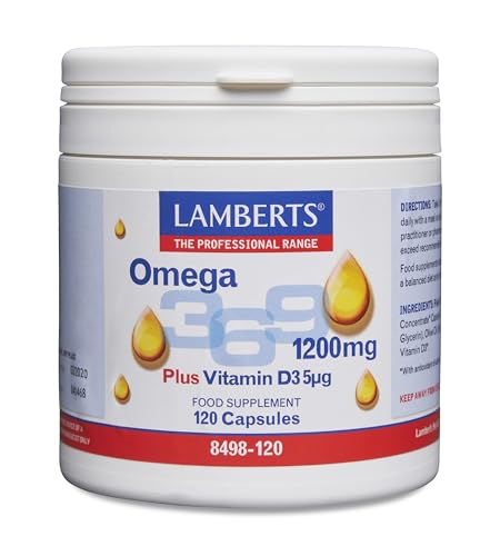 Omega 3 6 9 con Vitamina D3 120 cápsulas de Lamberts