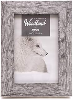 Kenro Harmony Woodland Silver Grey Rustic Wood Effect Photo Frame 6x4 / 10x15cm - HW1015GY