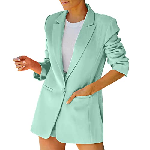 Blazer Mulher, casaco mulher outono, manga 3/4 senhora lapela de fato casual lazer fato fino para trabalho, escritório Blazers trabalho comercial clássico stil clássico de lazer