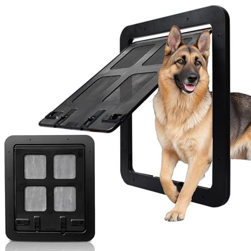 Chatiere pour Moustiquaire Facile à Installer La Liberté de Chien Verrouillable Moustiquaire de Porte pour Moyen/Grand Chien