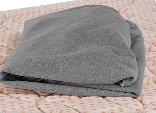 Image of Waterproof Mattress Protector King Size 75x72 - Waterproof Terry Cotton Mattress Protector /Bed Cover King Size Bed - Grey Color - Water Proof Mattress Protector for Kids Urine