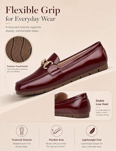 Image of ABEJOJO Women's Loafer Shoes, Comfortable Slip on Casual Flat Penny Shoes for Walking, Driving, Dressy