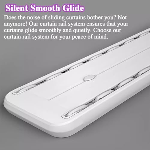 Heavy Duty Double Track Curtain Rail for Ceiling Mounting, Conjoined Design Room Partition, Ideal RV, Living Room, Hospital, and Bedroom