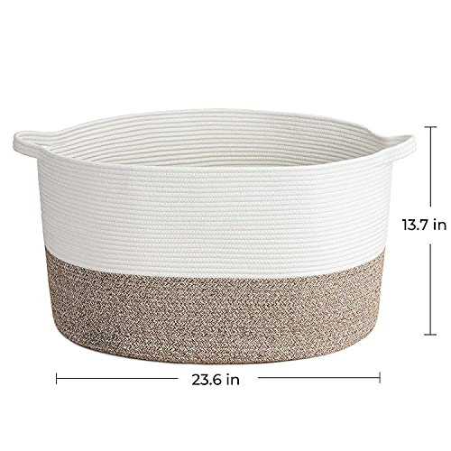 Indressme Xxxl Large Woven Rope Basket (Set Of 2)- Blanket Pillow Clothes Storage Basket With Handles #TOP4