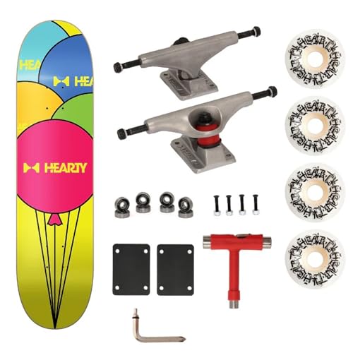 Image of Hearty Pro Complete Skateboard Pack | Unassembled | 8 inch X 31.66 inch | for Adults & Teens | Skate Supply India (Balloons)