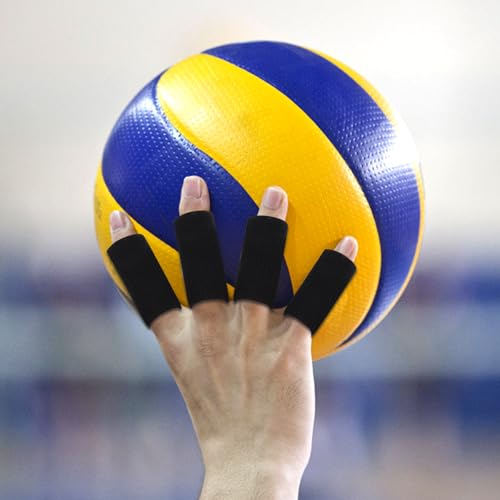 TIESOME 10 Stück Fingerschutz, Elastische Fingerschützer Fingerverband Fingerlinge für Sportverletzungen Fingerkuppenschutz für Basketball Volleyball Schlauchverband Finger zur Schmerzlinderung