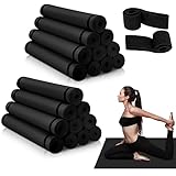 Timgle 20 Pieces Yoga Mats Bulk 68 x 24 x 0.16 Inch, 4 mm Exercise Mats with Strap Thick Non Slip Workout Yoga Mat for Women Man Gym Fitness Stretching Workout Yoga Pilates Floor Exercises (Black)