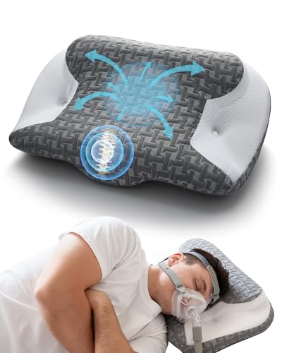 BAMHILL CPAP Pillow for Side Sleeper,Sleep Apnea Pillow for CPAP