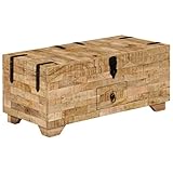 vidaXL Mangoholz Massiv Couchtisch Holztruhe Beistelltisch Kiste Truhe Tisch - 7