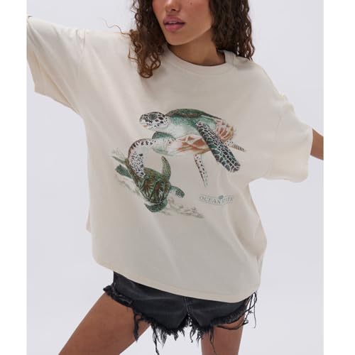Womens Y2k Vintage Flower Graphic Print Baggy Tees Shirts Cute Floral Aesthetic Teens Oversized Tops3