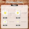 Molain 50pcs Mini Daisy Decorations, Resin Daisy Flowers Crafts Small Decorative Daisies Charms for DIY Crafts, Party, Home Decoration(White) #1