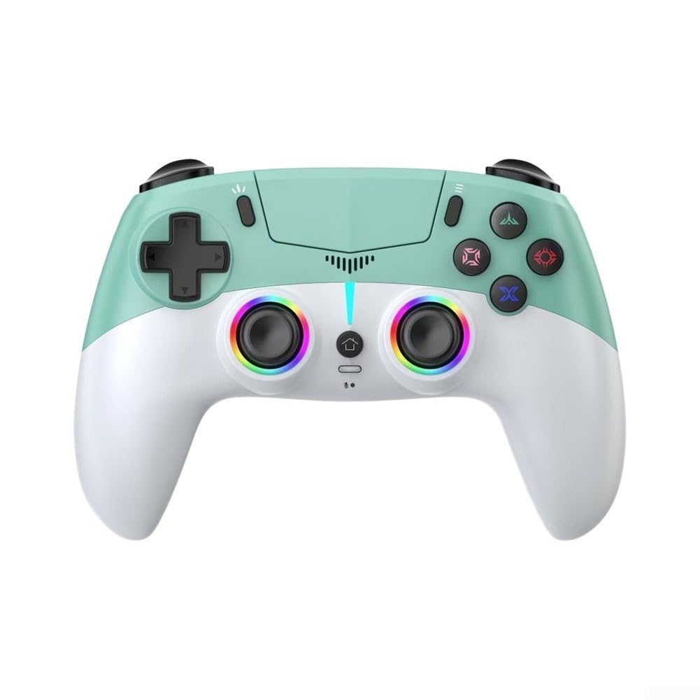 Manette sans fil pour PS5 avec RVB pour éclairage et micro sans fil (rouge)