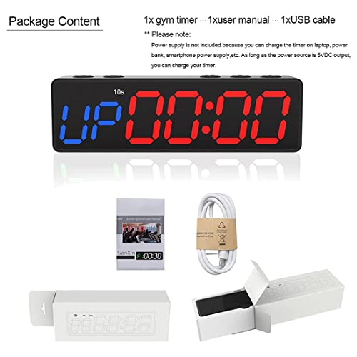 Reloj de entrenamiento con batería, mini gimnasio portátil con imán incorporado para gimnasio en casa, temporizador programable de cuenta atrás y cuenta ascendente miniatura 6