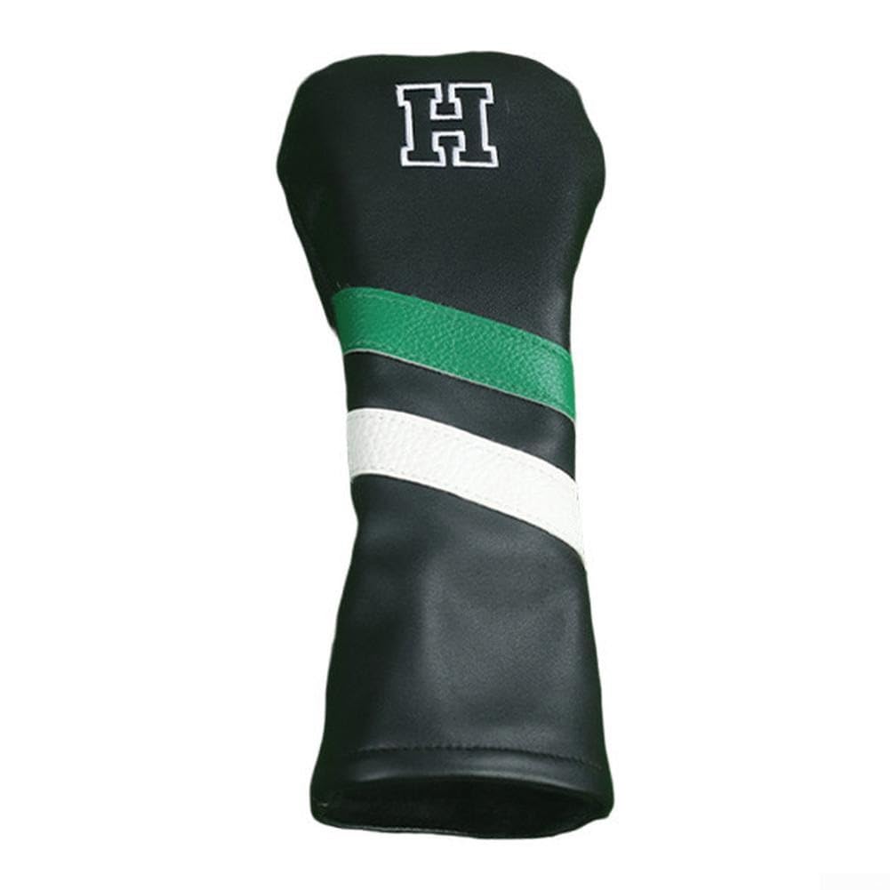 QuivyLivy Golf Club Head Covers, Golf Driver Headcover, Fairway Wood Covers, Club Protector, Putter Head Cover Set, PU Leather Golf Socks, Elastic Fit(No.H)