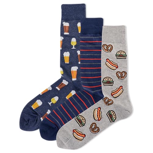 Hot Sox mens Fun Conversation Starter Crew Socks - 3 Pair Pack - Cool & Funny Pop Culture Novelty Gifts