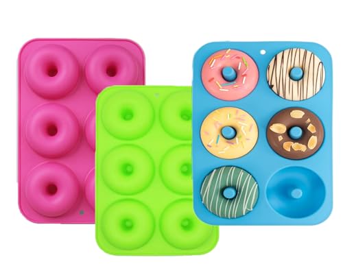 Silicone Nonstick 18 Cup Donut Moulds - BPA Free & Dishwasher Safe Cupcake Pan Muffin Tray with Stain-Resistant, Baking Mould for Muffins or Cupcakes, Bakeware
