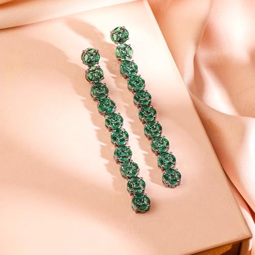 Image of Rubans Demi Fine Stainless Steel Emerald Hoop Jewels Gift for Women & Girls