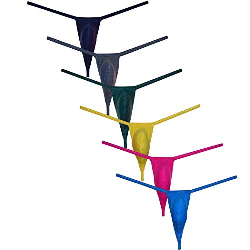 OROCOJUCO Sexy Men's Bulge Thong Underwear Shiny G-String Hipster Tangas Micro T-back