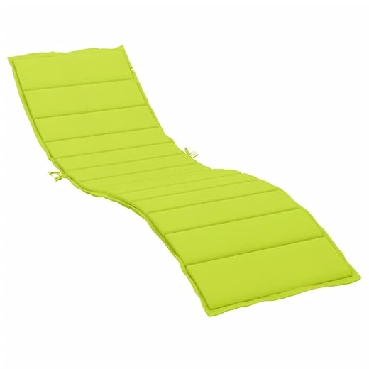 vidaXL Sun Lounger Cushion in Bright Green - Durable Oxford Fabric with Soft Foam Fiber Filling, Water and Dirt Repellent, 78.7"x19.7"x1.2" with 11.8" Rope, Suitable for Indoor/Outdoor Use