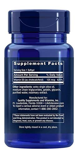 Vitamina D3 5000 Iu 125mcg Life Extension Pronta Entrega
