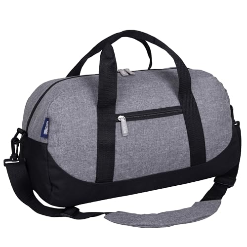 Image of Wildkin Kids Overnighter Duffel Bag - Carry-On Size, Ideal for School & Sleepovers - Grey Tweed