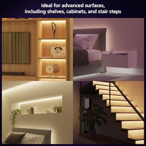 Philips Hue Lightstrip Starter Kit (6ft Light Strip, Base Plug, Hue Hub), Compatible with Alexa, Google Assistant, White by Philips Hue - Used condition - Image 5