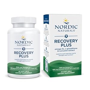 Nordic Naturals Recovery Plus, Unflavored – 45 Soft Gels – 1800 mg Omega-3 Fish Oil – 600 mg Longvida Optimized Curcumin – Cellular Health & Recovery – Post-Exercise Muscle Support – 15 Servings