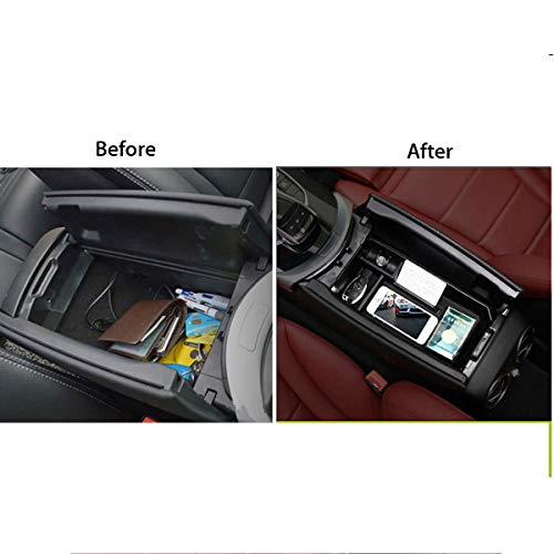 Hanbaili Guantera del Coche Reposabrazos Organizador de la Bandeja de Almacenamiento de la Consola Central Almacenamiento secundario para Mercedes Benz C GLC Clase W205 2015-2018