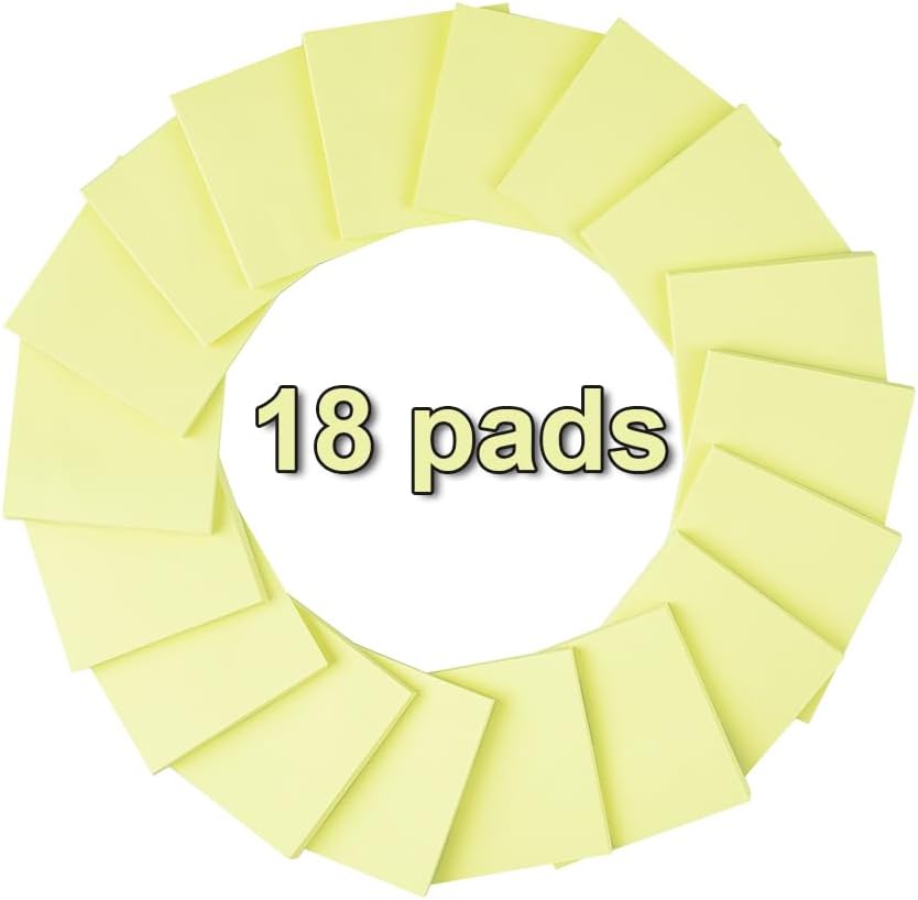 18 Pack Pop Up Sticky Notes Refill,Light Yellow 3x3 in Accordion Stickies image 3