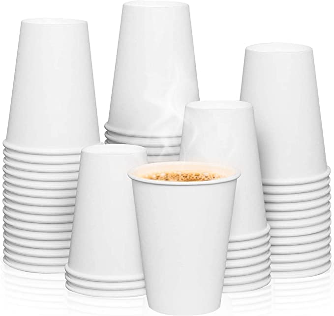 MARKQ [1000 Pack] 12 Oz White Paper Cups | Paper Cups for Hot & Cold Drinks | Disposable Cups for Hot Chocolate, Cocoa, Water, Coffee Cups