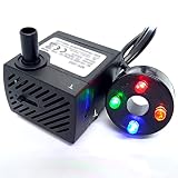 Bombinha para Fontes e Aquários Bomba Submersa Lorben com Luz LED 3W GT6080-3-LAMP