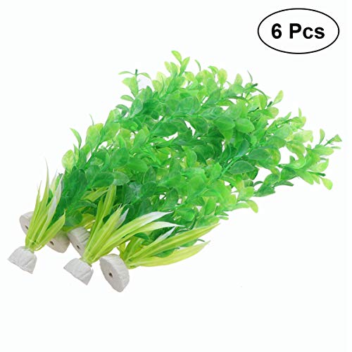 Balacoo Plastic Fake Aquatic Plants Plastic Artificial Lifelike Durable Rice Model Fake Aquatic Plants for Fish Tank Decoration Aquarium