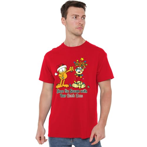 T-shirt Garfield mixte rouge vêtement pop culture pour homme et femme
