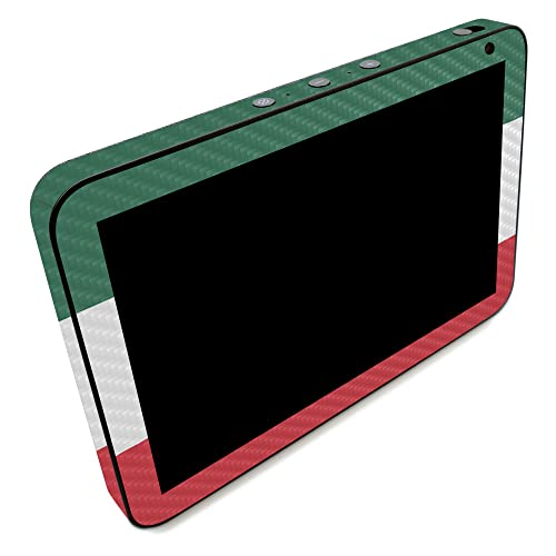 Image of MightySkins Carbon Fiber Skin Compatible with Amazon Echo Show 8 (Gen 2) - Mexican Flag | Protective, Durable Textured Carbon Fiber Finish | Easy to Apply | Made in The USA