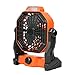 Dantazz - Ventilador LED con luz USB, portátil, silencioso, pequeño ventilador para estudiantes, dormitorio o oficina, pequeño ventilador móvil (25,5 x 21 x 11,5 cm), color naranja