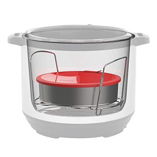 Instant Pot Official Round Nonstick Cook/Bake Pan with Lid & Removable Divider, Multi-Purpose, Heavy-Duty, Dishwasher Safe, Oven Safe, 7", 32 oz, Red, Compatible with 6-Quart and 8-Quart Cookers - image 8