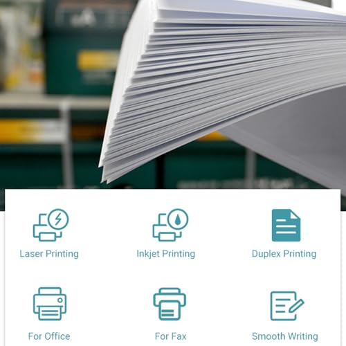 Moustache 2500 Sheets Multipurpose Printer Paper, Copy/Copier/LaserJet Inkjet Printer/Fax/Photocopy Paper, 95 Brightness, 21 lbs, Letter Size 8.5''x11'', 500 Sheets/Ream, 5 Reams image 3