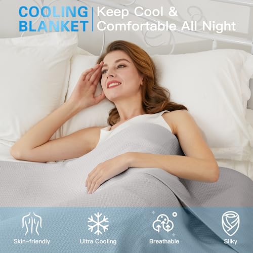 Image of AmyHomie Cooling Blanket 79 inchx91 inch, 100% Rayon Derived from Bamboo