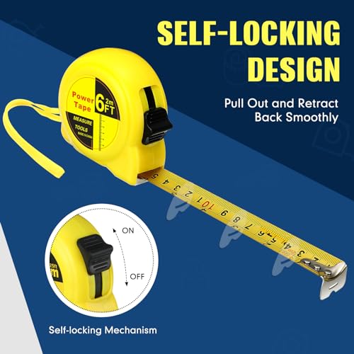 Cinta métrica mini retráctil de 6 ft x 24 unidades miniatura 5