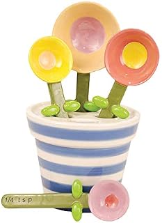 180 Degrees Flower Pot Measuring Spoon Baking Set, Ceramic