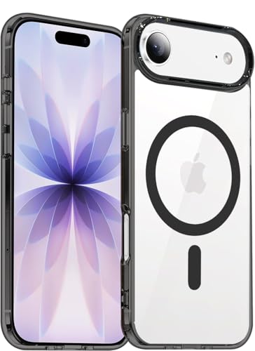 Image of VONZEE Translucent Clear Back Cover Compatible with (iPhone 17 Air Case)(2025), PC Shockproof Scratch Resistant, Non-Yellowing, Support Mag-Safe Wireless Magnetic Charging - Black|6.6''