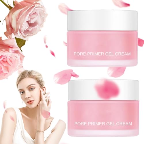 2PCS Pore Primer Gel Cream, Invisible Pores Face Primer - Pore Base Gel Cream que Alisa la Piel, Base Face Primer Under Foundation para un Maquillaje Mate Impecable y Duradero