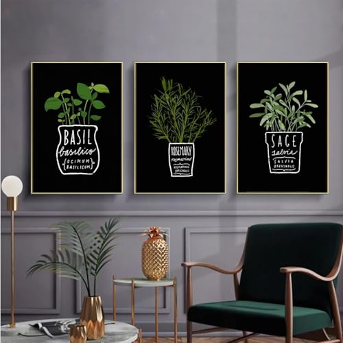 Toile plantes vertes en pot pour decoration murale de maison moderne