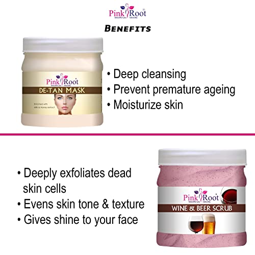 Image of Pink Root Diamond Mask 500gm with Wine & Beer Scrub 500gm